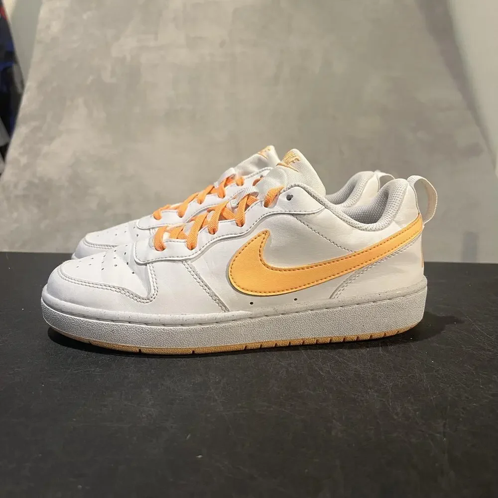 Nike Court Borough Low Recraft Shoes Youth Size 6Y White Orange Gum DV5456-119